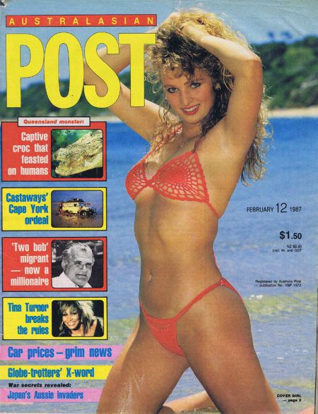 Australasian Post Magazine Feb 12 1987 Crocheted Bikini Girl